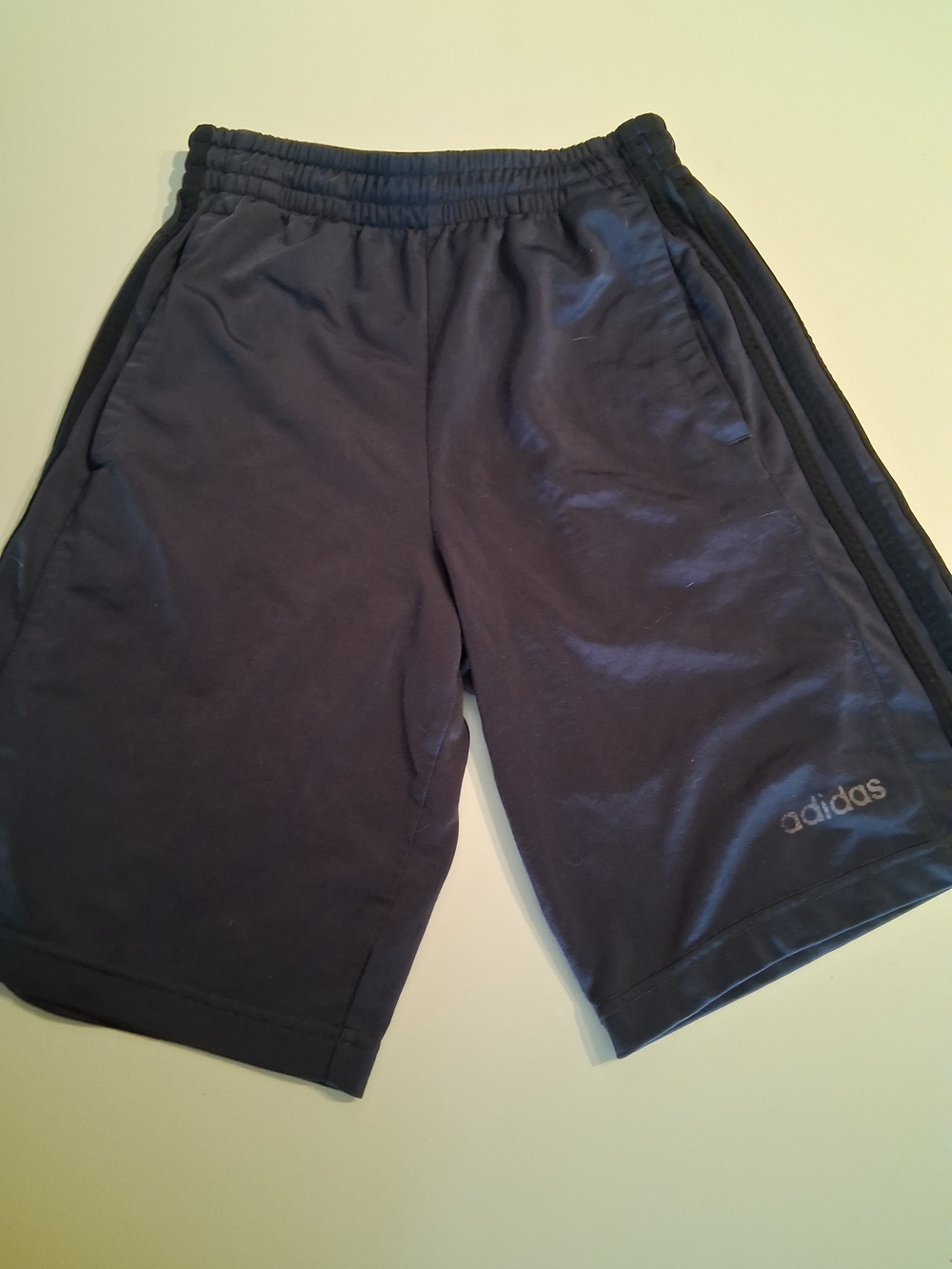 adidas Men's Dark Blue Athletic Shorts with Side Stripes